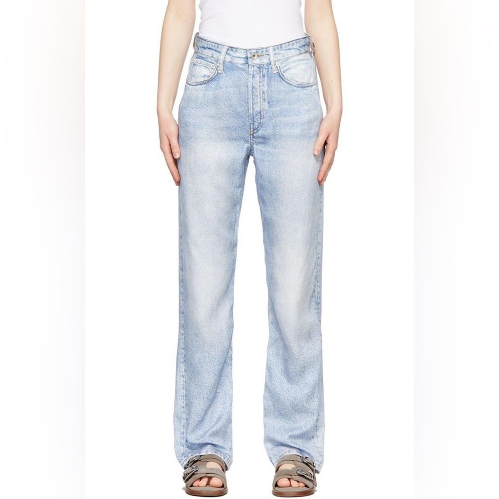 New Rag & Bone Alex Liquid High Rise Straight Tromp L'oeil Pant Luna NWT Size 27